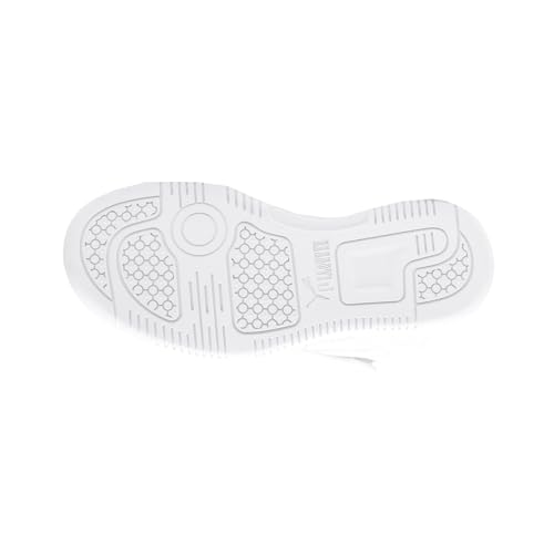 Image of PUMA Unisex-Child Rebound Layup Hook and Loop Sneaker, White Black-Gray Violet, 13 M US Little Kid