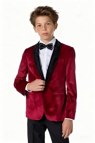 ORBITRAY Velvet Page Boy Blazer for Wedding Boys Velvet Kid Toddler Tuxedo Suit Jacket4