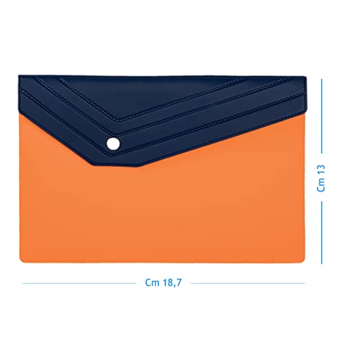 pubblimania Dokumententasche für Auto Motorrad aus Tam, Knopfverschluss (Orange)