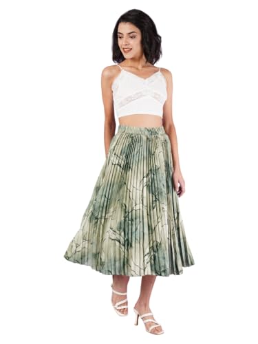 Image of OTABU | Exquisite Marble Elegance A-Line Printed Midi Skirt for Women