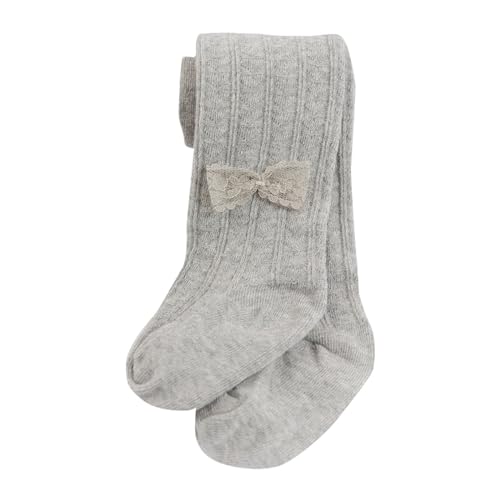Baby Girls Cotton Tights Cable Knit Leggings Warm Stretchy Solid Pantyhose Stocking Pants for Newborn (Grey, 2-4 Years)