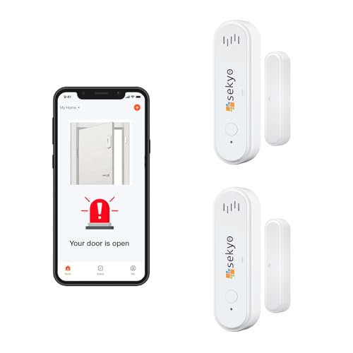 Image of Sekyo WiFi Smart Door Alarm Sensor | Wireless Magnetic Home Security System with Real-Time App Notifications (2, Door Alarm with Siren Sound)