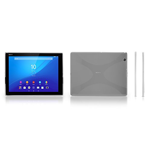 BoxWave Case Compatible with Sony Xperia Z4 Tablet (Case Bodysuit, Premium Textured TPU Rubber Gel Skin Case for Sony Xperia Z4 Tablet - Frosted Clear
