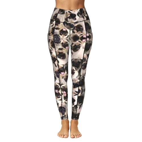 Leggings elásticos suaves de cintura alta Bunch of Dogs para un entrenamiento cómodo diario 2