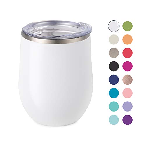 Maars Bev Steel Stemless Wine Glass Tumbler, 12 oz | Double Wall Vacuum