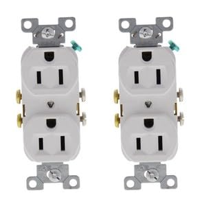#US 2 White Commercial Grade Outlet Receptacles 5-15R 15A 125V Bulk CR15W