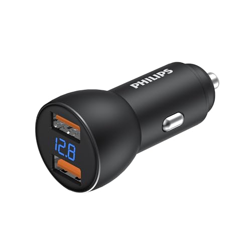 カーチャージャー PD30W&QC30W急速充電 USB-A&USB-Cポート シガーソケット 電圧測定 超コンパクト設計 車載用充電器 12V/24V車両対応 シガーソケットスプリッタ DLP3526N