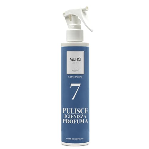 MUHA' | Spray Multiuso, Pulisce Igienizza, Profuma Qualsiasi Ambiente, Annulla gli Odori, Fragranza Legno di Oud, Formato da 200 ml