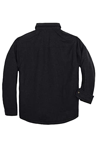 Pearl snap Men's Sherpa Lined Flannel Quilted Jacket Long Sleeve Cotton Button Up Down Jacket Winter Shirts2