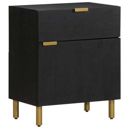 Table de Chevet Noir Rangement Chambre Meuble Appoint Bureau Rustique Moderne