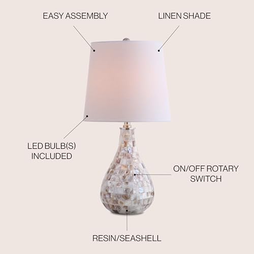 JONATHAN Y JYL1024A Mona 20.5" Mini LED Table Lamp, Cottage, Coastal, Transitional, Modern, Elegant, Office, Living Room, Family Room, Dining Room, Bedroom, Hallway, Foyer, Seashell - Image 2