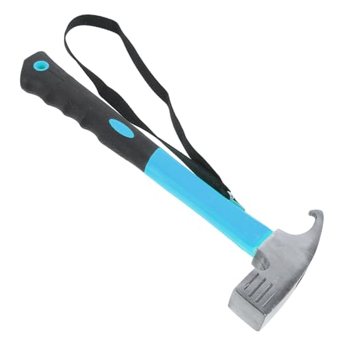 ARTSEWPLY Martillo Multifuncional para Acampar Martillo para Estacas de Tienda con Extractor de Clavos Herramienta de Acampada Resistente y Tpr para Exterior y Jardín