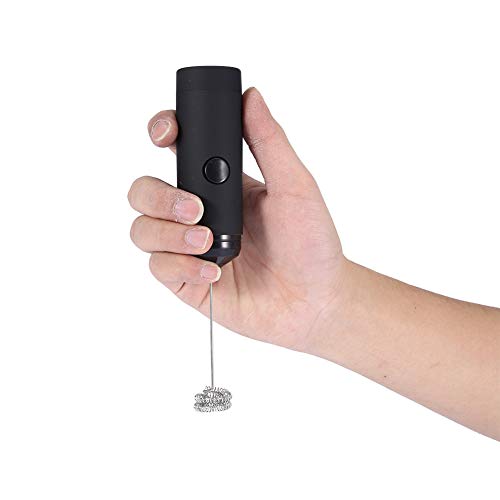 Espumador de leche, batidor eléctrico de mano, batidora de café con pilas, con resorte de acero inoxidable, para café… - Imagen 5