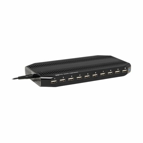 Cargador USB de 10 puertos Tripp Lite con ranuras organizadoras para almacenar iPad y iPhone