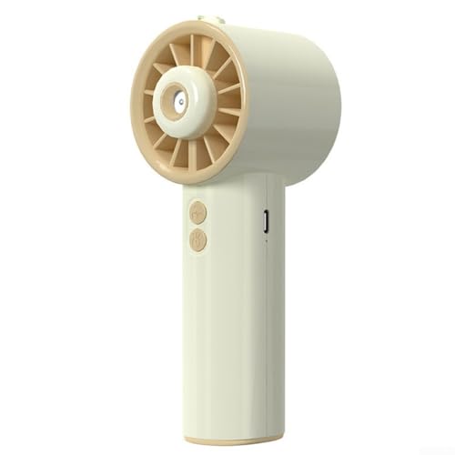 Ventilador de pulverización para exteriores con viento potente, diseño compacto y portátil, para varios ajustes y tiempo de uso extendido (blanco)