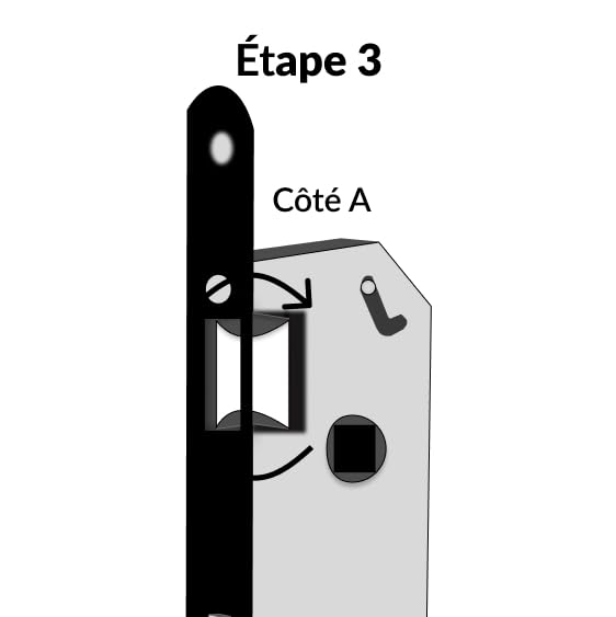 FTH - Serrure Encastrable Haut de Gamme SE 50 - Système de Retournement - Fermeture à Deux Tours - Têtière Nickelée Noir Mat - Coffre Acier - Axe 50 mm - Pour Porte d'Entrée - Noir