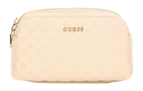 Sac d'accessoires GUESS Double Zip en coloris écru ivoire pour femme