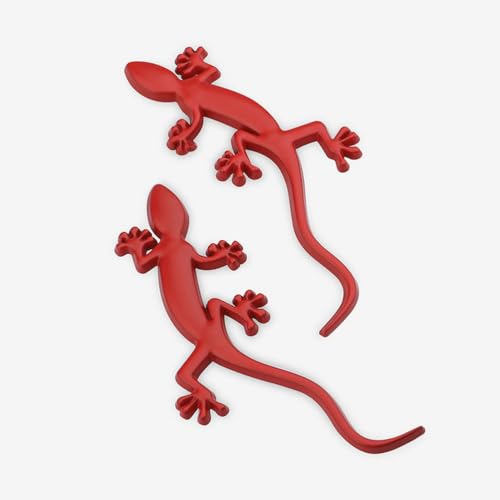 Image of 2 Pcs 3D Spiders Chrome Emblems Badges Sticker Car Decorations for AirPods Ma Decoration for All Universal Car Vehicle, Truck, Motorcycle, RV, Scooter, SUV, Door, Window Spider (2 Pcs Gecko-Red)