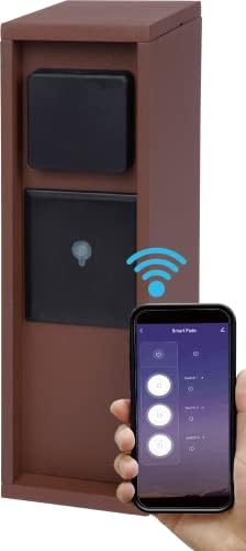 BOLD Pado smart outdoor stopcontact-tuinzuil 3-stopcontact antraciet (Smart Home (iOS & Android) | WLAN | IP44 Outdoor energiezuil | 3680W | Eenvoudige montage | Plasticvrije verpakking