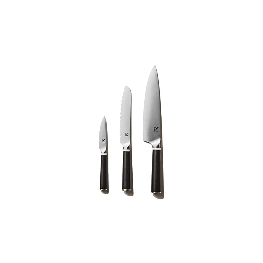 Material-Magnetic-Knife-Block-Set-Kitchen-Knife-Set-Knife-Block-8-Chef-Knife-6-Serrated-Bread-Knife-4-Paring-Knife-WalnutAlmost-Black Material - Magnetic Knife Block Set - Kitchen Knife Set - Knife Block, 8" Chef Knife, 6" Serrated Bread Knife, 4" Paring Knife, Walnut/Almost Black