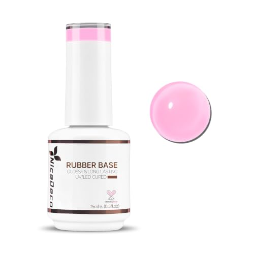 Nicedeco 4 en 1 Base Rubber para Uñas Esmaltes Semipermanentes en Gel Base de Caucho UV/LED Soak-Off Colores Vibrantes y Duraderos Nail Art Manicure Salon DIY Vegano 15ML 72