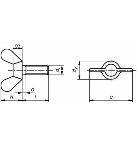 Reidl Flügelschrauben 6 x 10 mm DIN 316 Temperguss galv. verzinkt farblos 100 Stück