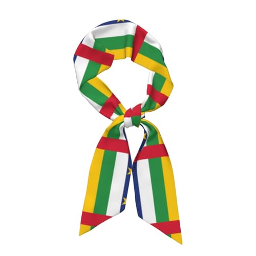 KKAFGBV Bufanda larga de seda estampada con bandera cubana para mujer, accesorio para vestidos de noche y todas las estaciones, Bandera de África Central, Taille unique