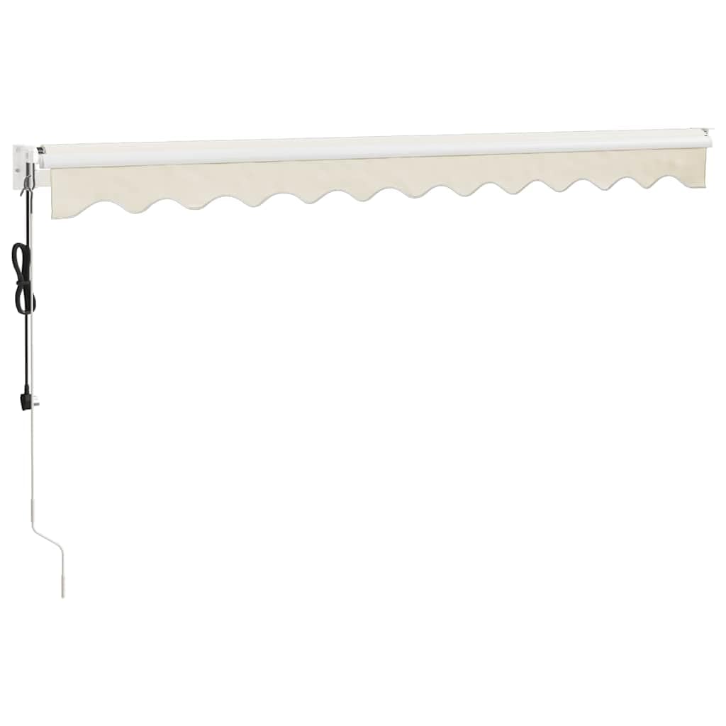 Tenda da sole elettrica con manovella, 3 x 2,5 m, colore crema, per esterni, protezione solare per balcone, terrazzo, giardino, resistente alle intemperie, protezione dal vento, tenda laterale
