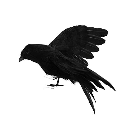 Fashionwu Halloween Decoration Realistic Black Crows Handmade Crow...
