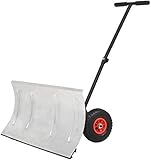 Pala Nieve Manual Quitanieves con las ruedas del césped soplador de nieve ajustable ángulo de la pala con altura ajustable de plástico de la hoja 74 cm de ancho Nieve / Hojas Pala Remoción LQHZWYC