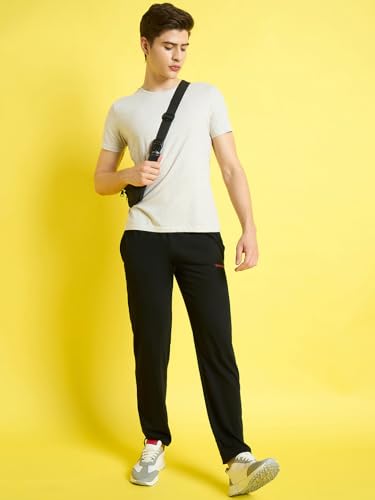 Image of bearbrother Men's Regular Fit Solid Trackpants