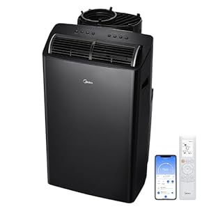 Midea Duo 14,000 BTU(12,000 BTU SACC) High Efficiency Inverter, Quiet Portable Air Conditioner, Cools up to 550 Sq.Ft., Works with Alexa/Google Assistant, Includes Remote Control&Window Kit (Renewed)