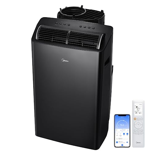 Midea Duo 14,000 BTU(12,000 BTU SACC) High Efficiency Inverter, Quiet Portable Air Conditioner, Cools up to 550 Sq.Ft., Works with Alexa/Google Assistant, Includes Remote Control&Window Kit (Renewed)