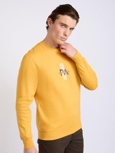 Image of Park Avenue Men Full Sleeve Slim Fit Print Pattern Cotton Polyester Blend Regular Neck Regular Neck Casual Sweatshirt