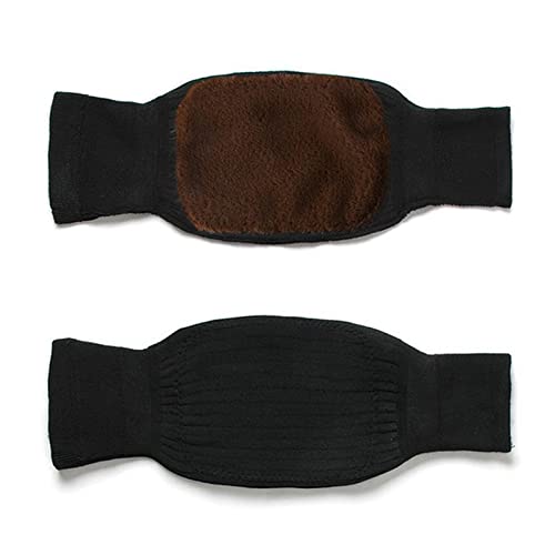 CUNKETECH 2pcs Cashmere Knee Pads Winter Warm Men and Women Double Thick Wool Protection Plus Velvet Wind and Cold Protective Gear(Style 2 Black)