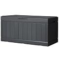 Greesum 82 Gallon Resin Deck Box All Weather Large Outdoor Storage for Patio Furniture, Toys, Garden Tools, Lockable, Dark Gray