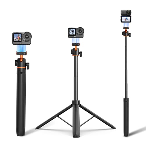 Tripod for DJI Osmo Nano/Osmo Action 6 55 Magnetic Quick Release Selfie Stick Extension Rod Table Desk Portable Handle Grip Stand with Cold Shoe for DJI Osmo Nano/Action 6 Accessories