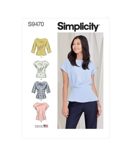 Simplicity SS9470R5 Misses' Top Sewing Pattern Kit, Code S9470, Sizes