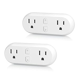HBN Smart Plug 15A, WiFi&Bluetooth Outlet Extender Dual Socket Plugs Works with Alexa, Google Home Assistant, Remote…