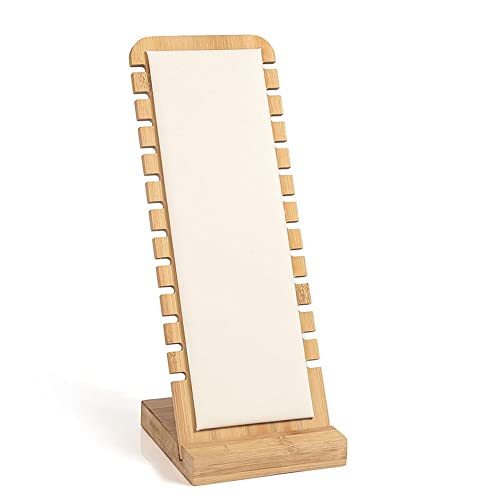 Leadigol Wood L Shape Jewelry Display Stand Multiple Necklace Display Stand Bracelets Chains Organizer Holder Women Jewelry Holder for Necklaces Bracelets(white)