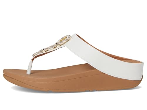 Image of FitFlop Women's Fino Classic Crystal-Chain Leather Toe-Post Sandals