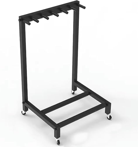 Basketball Ball Storage Rack Kids Tennis Racquet Storage Rack, Home/KindergarteGymnasium Mobile Badminton Racket Metal Display Stand, Hold 5 6 7 Rackets (Black Hold 6 Rac