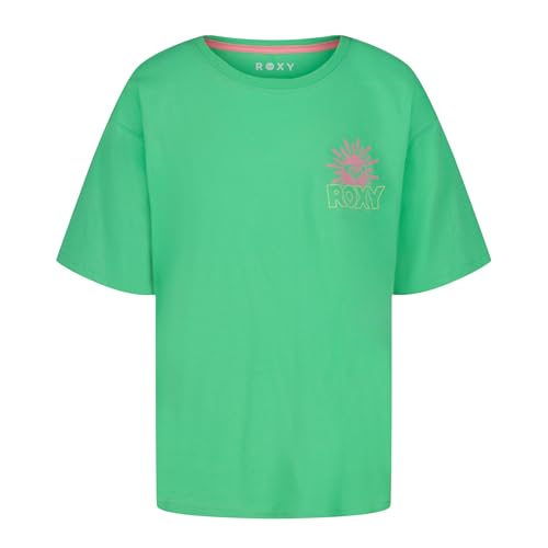 Image of Roxy Girls' Short Sleeve Oversized Fit Logo Tee, Crew Neck Graphic T-Shirt, Soft & Comfortable
