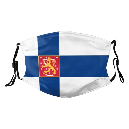 Finland Flag Adult Dust Mask Adjustable Dust Face with 2 Filter45