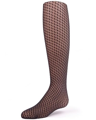 MeMoi Girls' Zoe Zigzag Sheer Tights