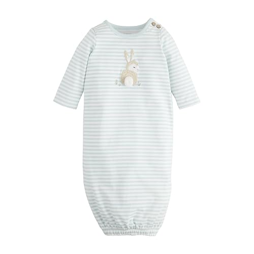 Mud Pie Children's Blue Stripe Bunny Gown; 0-3M