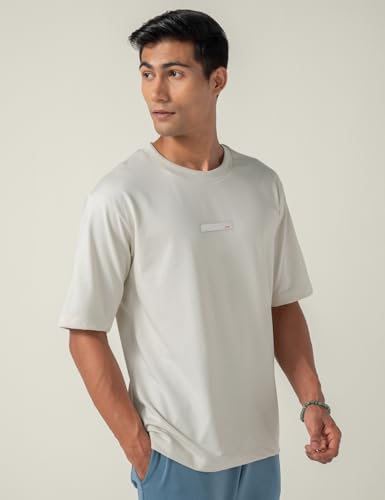 Image of DAMENSCH Statement Solid Oversized T Shirt for Men, Heavyweight, Anti-Pilling, Stylish, Relaxed Fit T Shirt for Men Cotton