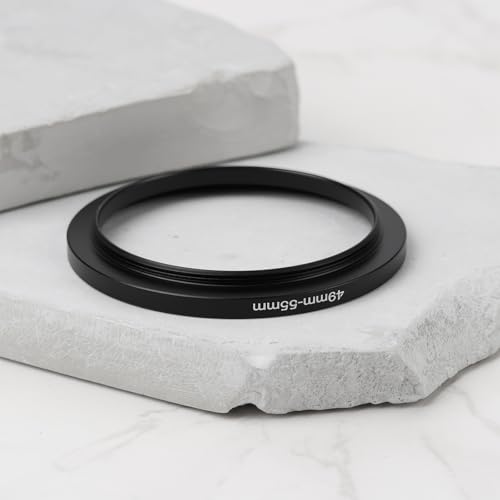 2 unidades de anillo adaptador de aluminio de 49 mm a 55 mm para lentes, tipo step up, con rosca macho de 49 mm y hembra de 55 mm miniatura 7