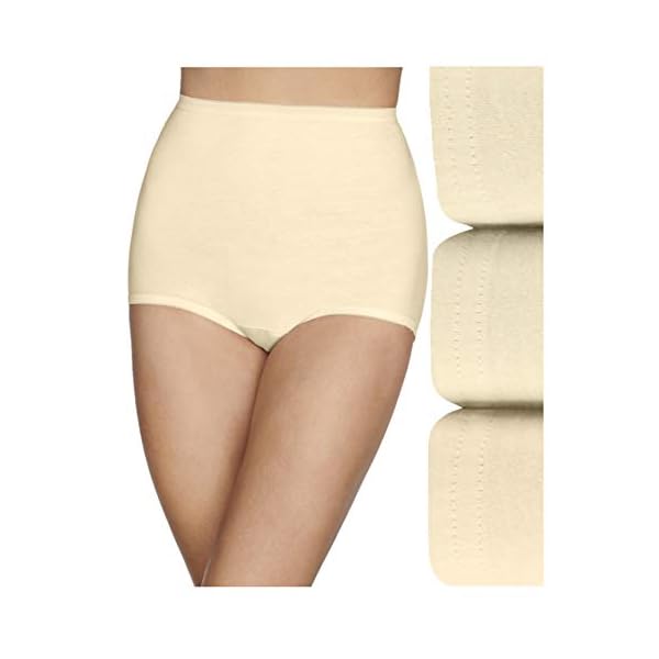 Vanity Fair womens Lollipop Plus Size Panties 3 Pack 15861 Briefs, Elastic Leg Opening - Candleglow (3 Pack), 10 US