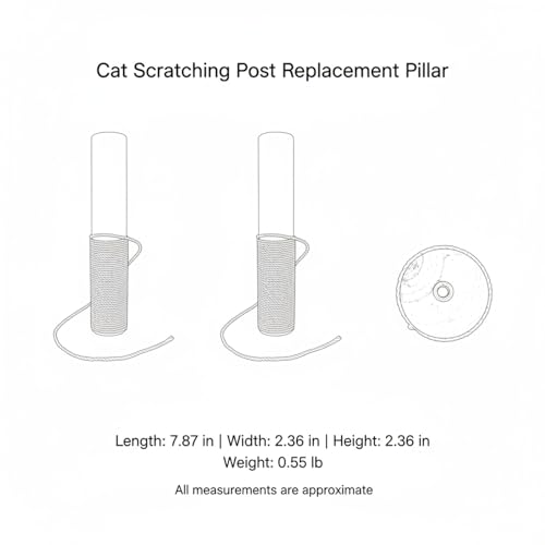 Poste para Rasguñar Gatos Repuesto con Núcleo Madera Pino miniatura 7